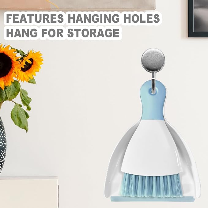 Mini Broom with Dustpan Combo Set Small Dust pan and Brush Set Quick Cleanup - Image 4