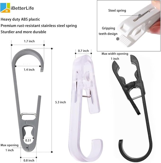iBetterLife 4Pcs Laundry Hooks Clips Hanger - Image 4