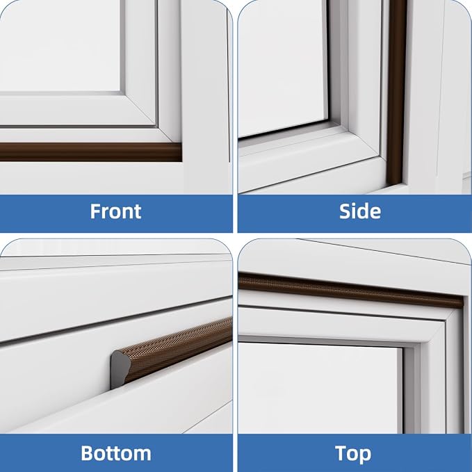 Wedge-Shape Window Weather Stripping Door Frame Seal Strip 196” Brown, Upgrade - Image 8