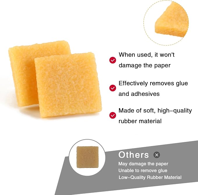 WHTCHSU 6 pcs Glue and Residue Eraser Rubber Cement Cleaner - Image 3
