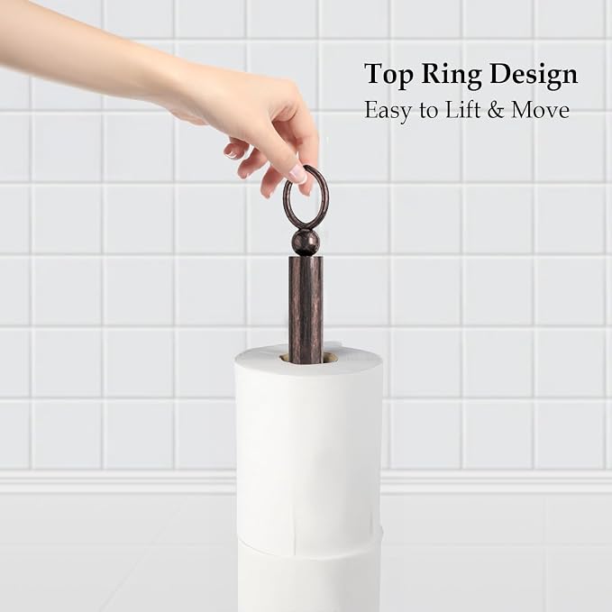 Toilet Paper Holder Stand, Free Standing Toilet Paper Storage - Image 2