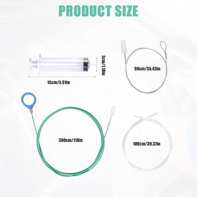 BOXOB 5pcs Sunroof Drain Cleaning Tool, 300cm/118in Flexible Long Pipe Cleaner - Image 2