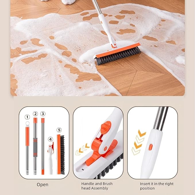 53''Grout Cleaning Brush with Long Handle, Grout Cleaner Brush - Image 5