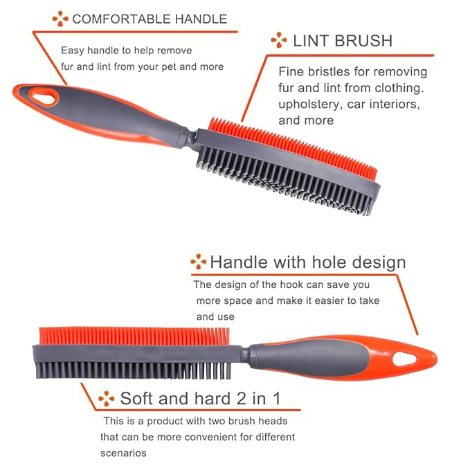Rubber Pet Hair Removal Brush for Couch Clothes Dog Cat Pet Hair Carpet - Image 4