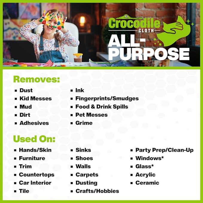 Crocodile Cloth All-Purpose Cleaning Wipes – 8 Pack/640 Total Count, Safe on - Image 4