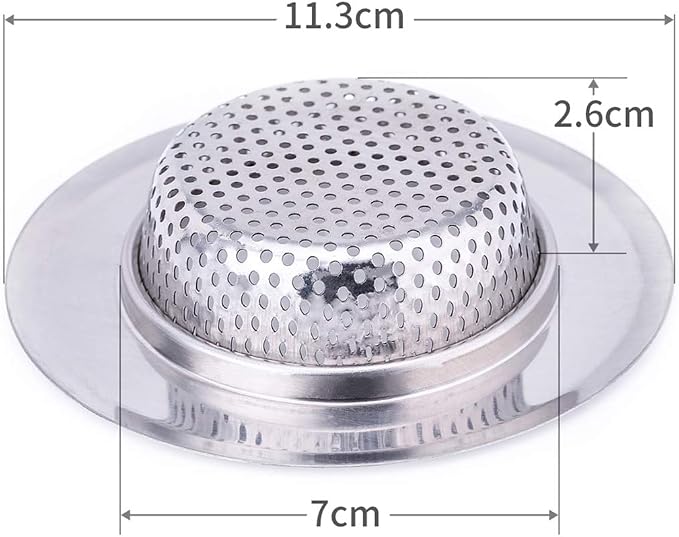 4.5 Inch Diameter Rim Heavy Duty Stainless Steel Kitchen Sink Basket Strainer - Image 2