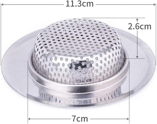 4.5 Inch Diameter Rim Heavy Duty Stainless Steel Kitchen Sink Basket Strainer - Image 2
