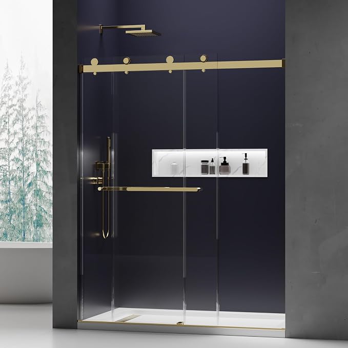 56-60 in. W x 76 in. H Double Sliding Frameless Shower Door, 5/16" Tempered - Image 2