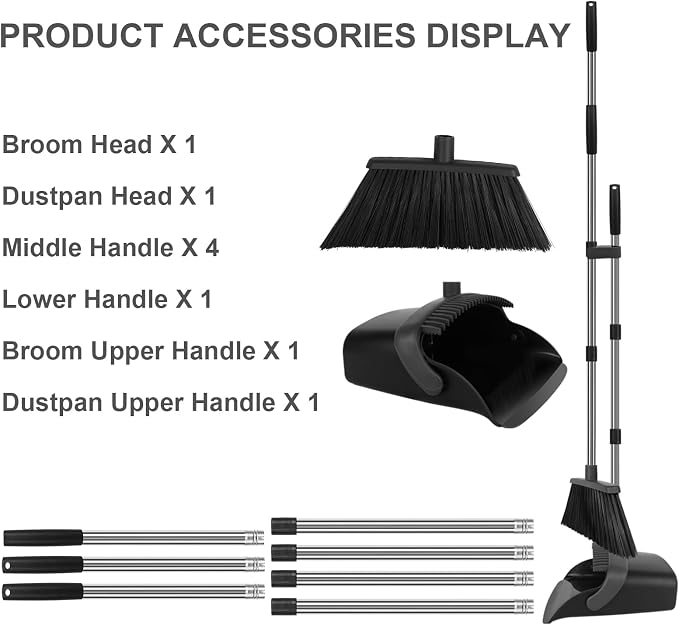 Broom and Dustpan Set, Large Household Broom - Image 5