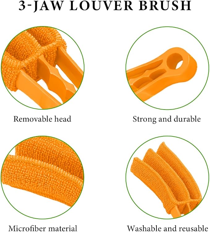 4 PCS Blind Cleaner Duster Tool, Window Venetian Hand-held 7 Finger Dusting - Image 4