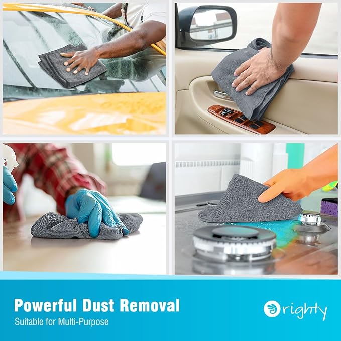 Orighty Grey Microfiber Cleaning Cloth, Microfiber Towels - Image 6
