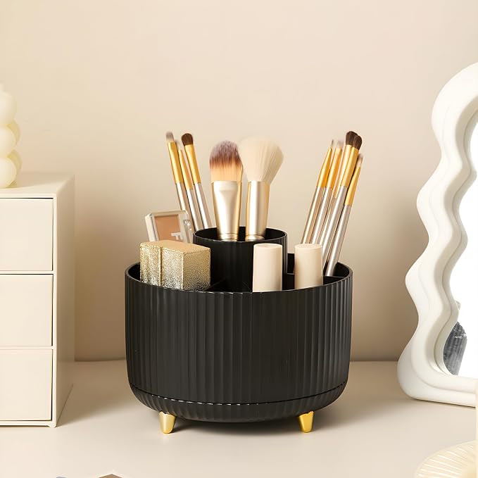 Makeup Brush Holder Organizer, 360° Rotating Makeup Brush Organizer, 5 Slot by Home