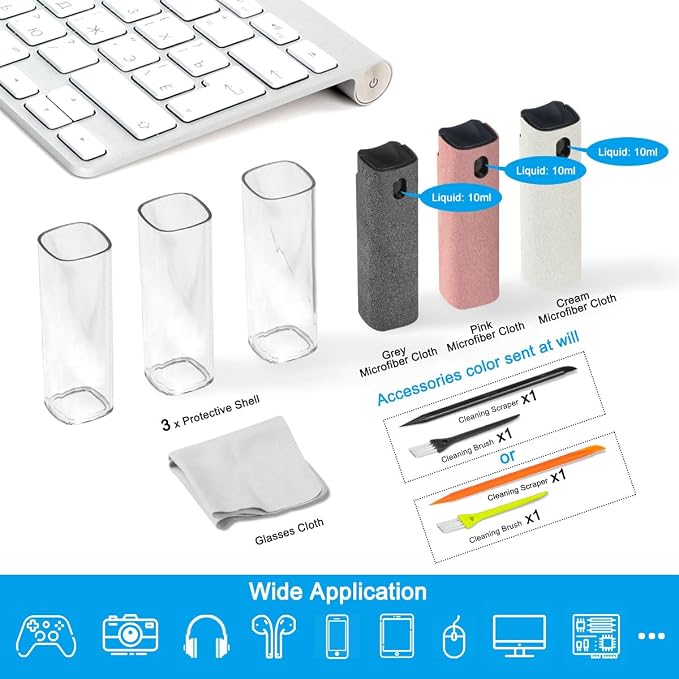 walrfid 3Pcs Car Screen Cleaner, Computer Screen Cleaner Spray and Wipe - Image 2