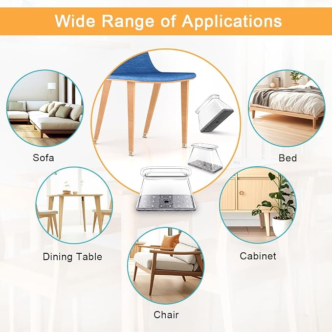 32 Pcs Rectangle Chair Leg Floor Protectors - Image 3