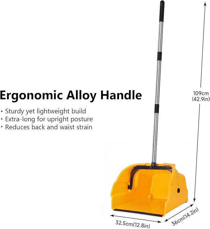Jumbo Commercial Dustpan with Wheels & Comb Teeth - Image 7