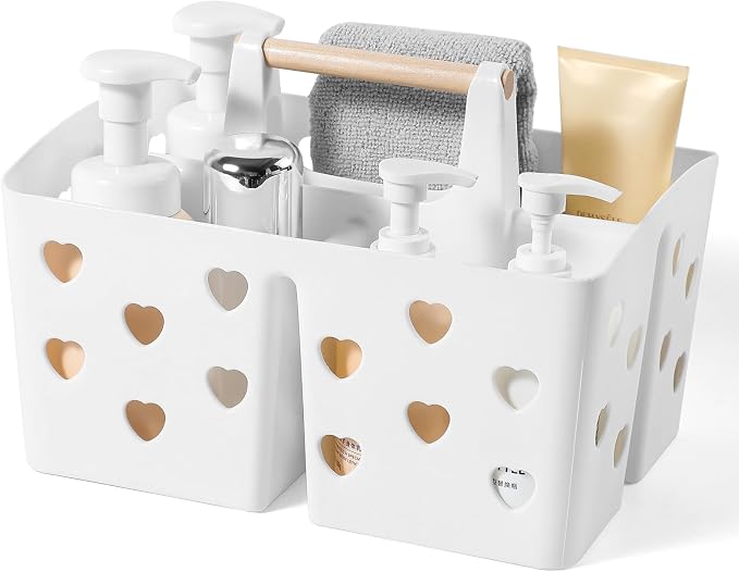 Portable Shower Caddy Plastic Shower Basket Organizer Divided Bathroom Caddy by Anyoifax