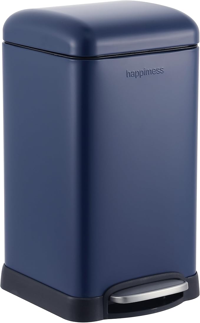 happimess HPM1012F Betty Retro Mini 3.2-Gallon Step-Open Trash Can, Fingerprint by Happimess
