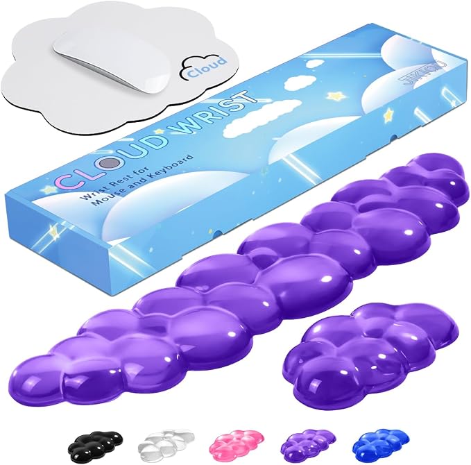 JIKIOU Clear Gel Wrist Rest for Keyboard and Mouse, Cool Silicone Mouse Wrist by JIKIOU