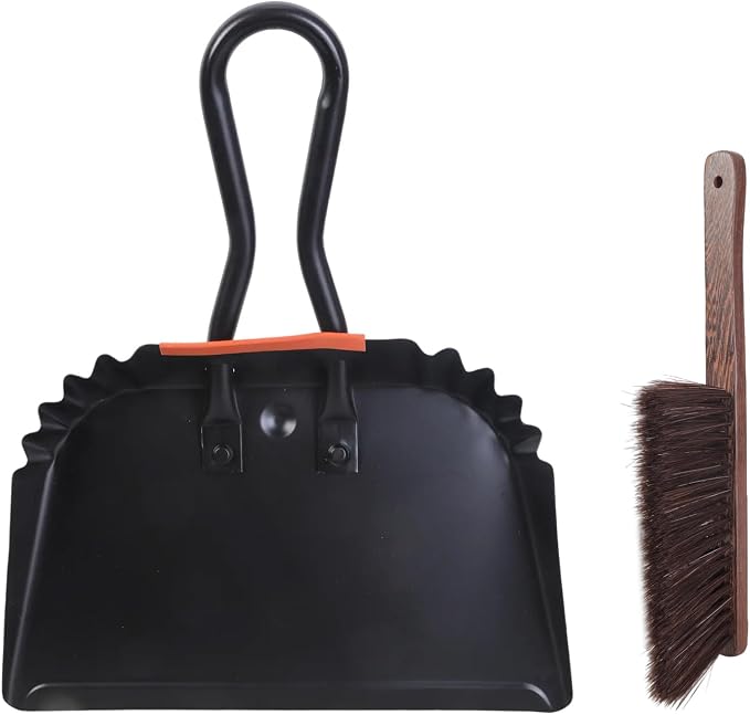 Metal Large Heavy Duty Dustpan and Broom Brush Set Handheld Tool Kits by Unknown