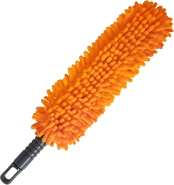 16'' Microfiber Duster with Long Handle, Reusable Detachable Head Duster by Bryquelin