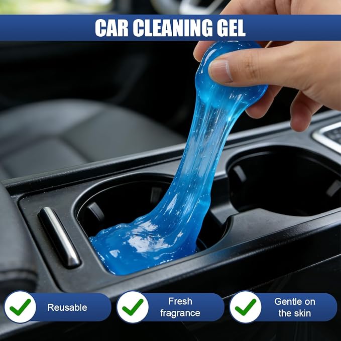 Craedli 2PCS Car Cleaning Gel, Reusable Dust Remover Slime Kit, Car Air Vent - Image 4