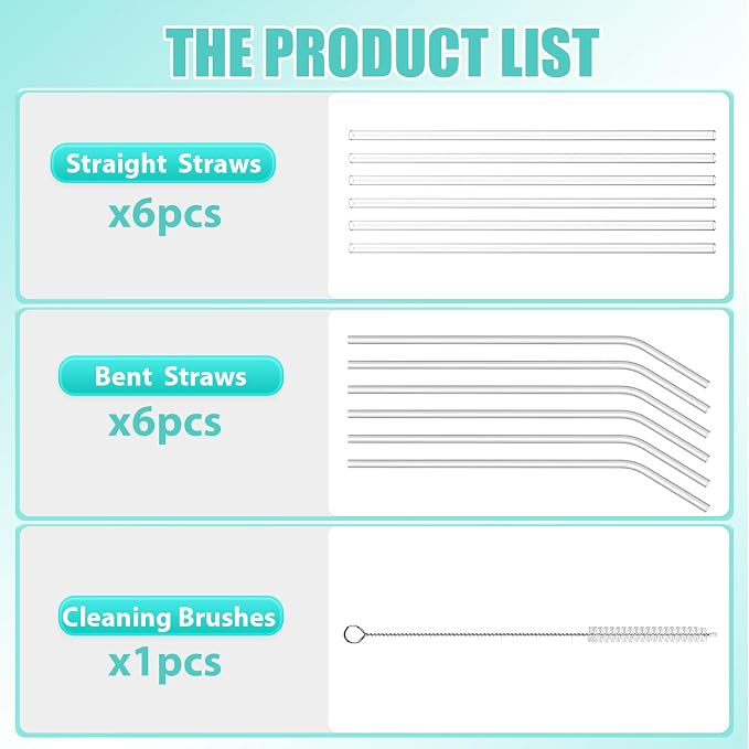 12 Pack Reusable Straws Compatible - Image 6
