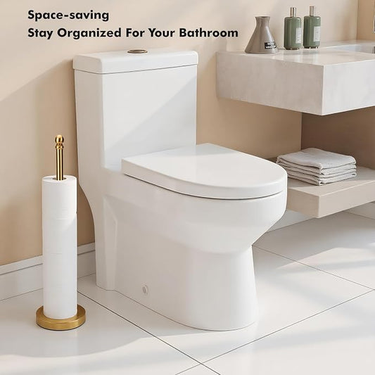 Toilet Paper Holder Stand Holding Up to 5 Paper Rolls, Free-Standing Spare - Image 2