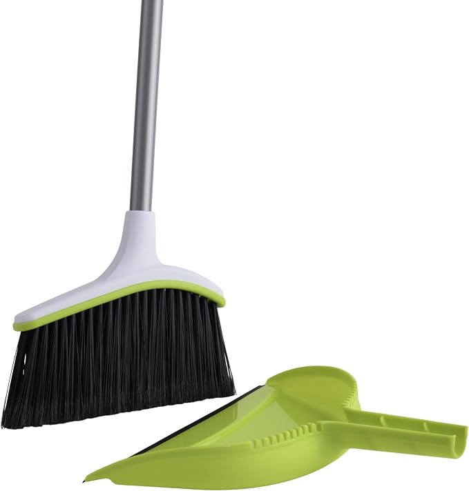 Casabella Basics 2-Piece Angled Broom and Dustpan Set by Casabella