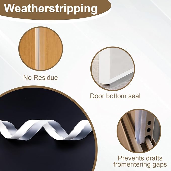 FOURGUN Silicone Weather Stripping Seal Door Tape 45 MM * 33FT Insulates - Image 3