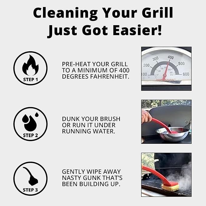 Grill Rescue BBQ Replaceable Scraper Cleaning Head, Bristle Free Grill Brush - Image 4