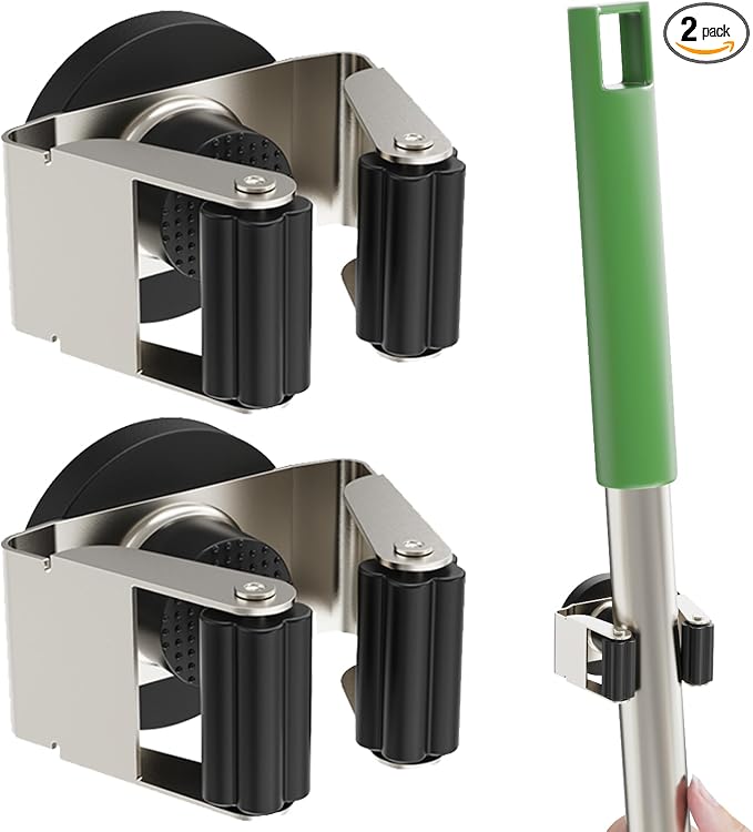 ULIBERMAGNET Magnetic Mop Broom Holder, 6 Pack Heavy Duty Movable Magnetic by ULIBERMAGNET