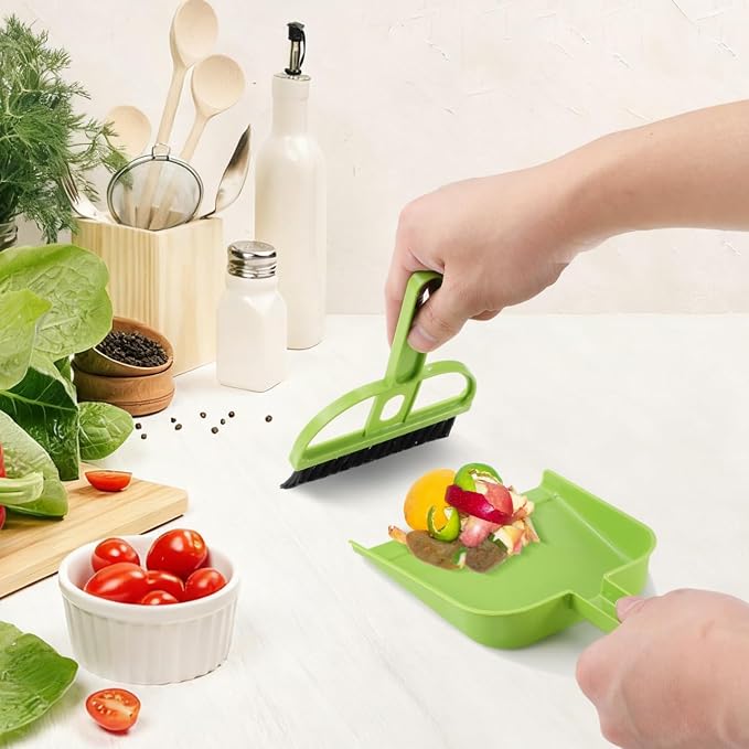 DECHOUS Dustpan and Broom Set for Desk: 6 Pack Mini Handheld Cleaning Broom and - Image 2