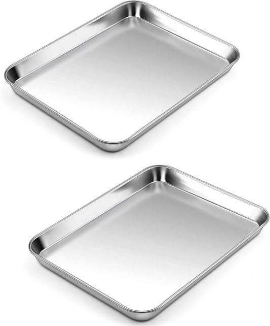 P&P CHEF 10.5 Inch Baking Cookie Sheet, Oven Pan Tray Stainless Steel Sheet Pan by PPCHEF