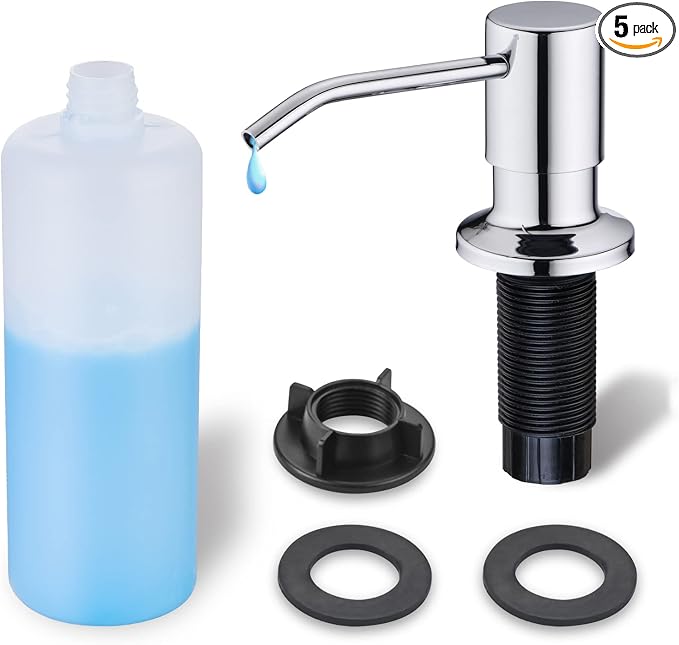 Chrome Soap Dispenser for Kitchen Sink, WEWE Kitchen Sink Soap Dispenser Built by WEWE