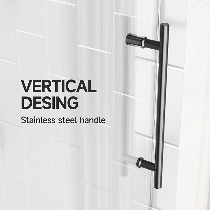 56-60" W x 60" H Frameless Bathtub Sliding Door, 5/16" Tempered Glass Tub - Image 9