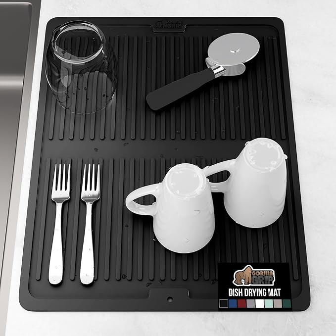 GORILLA GRIP 100% BPA-Free Patented Silicone Dish Drying Mat by GorillaGrip