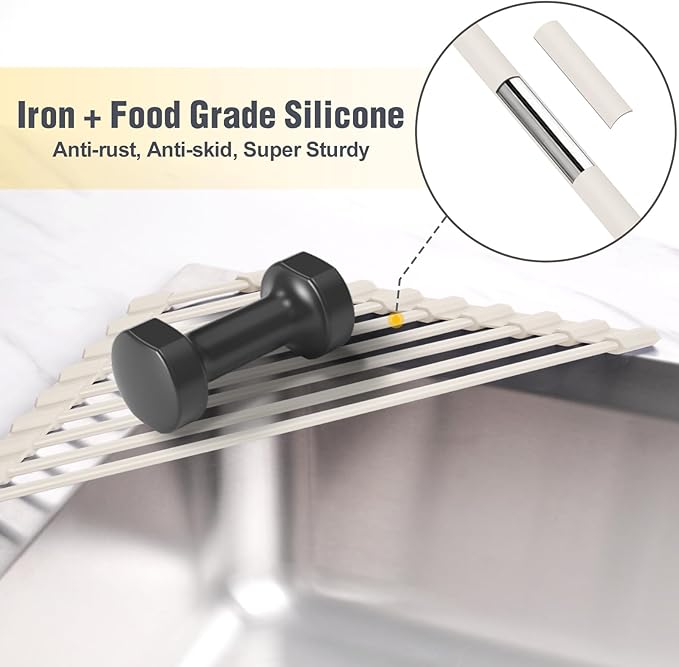 Tomorotec Compact Silicone-Coated Triangle Dish Drying Rack - Image 3