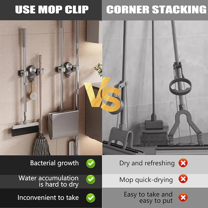Broom and Mop Holder Wall Mount 2PCS Suction Cup Organizer - Image 4