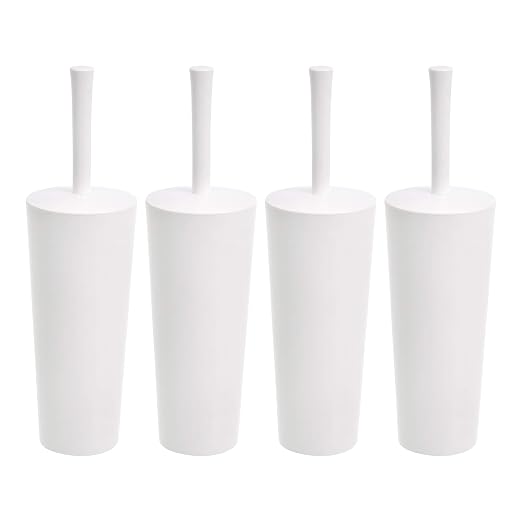 Amazon Basics Toilet Brush and Holder Set, Heavy-Duty Bristle Scrub Brushes by AmazonBasics