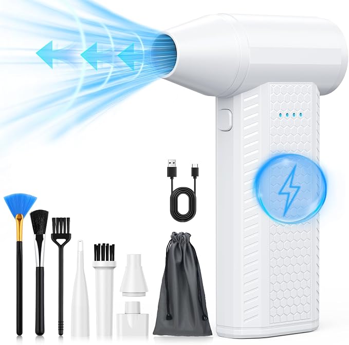 Compressed Air Duster kit-Blower-pc Duster Electric-130000RPM- Replace by UnderwaterFishingCamera