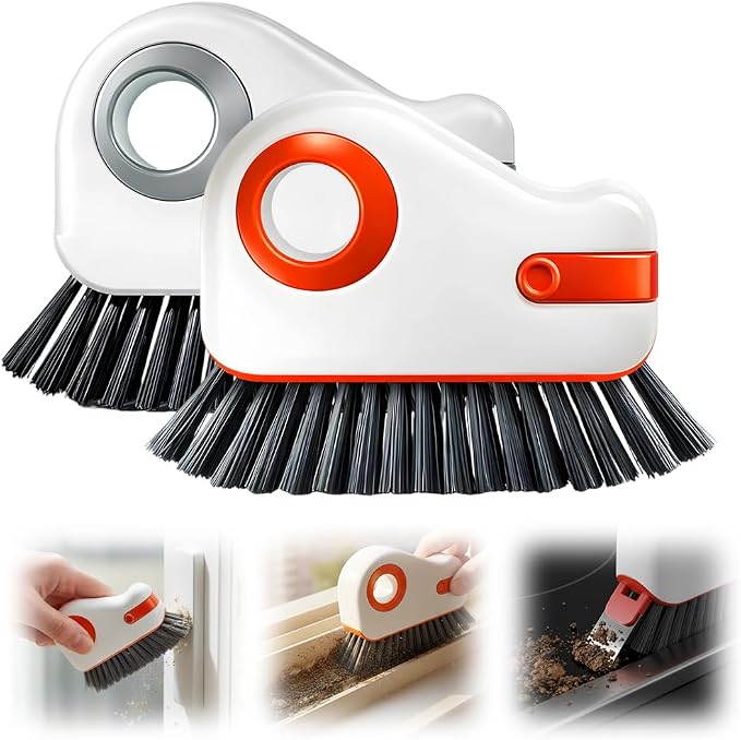 Window Groove Cleaning Brush, 2026 Upgrade 2 in 1 Multifunction Hard Bristle by PVZXR