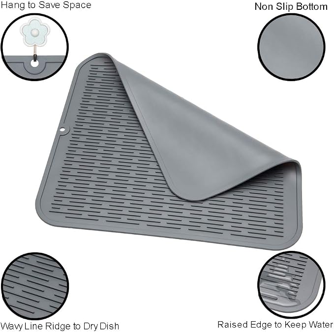 ZLR 2 Pcs Silicone Dish Drying Mats - Image 4
