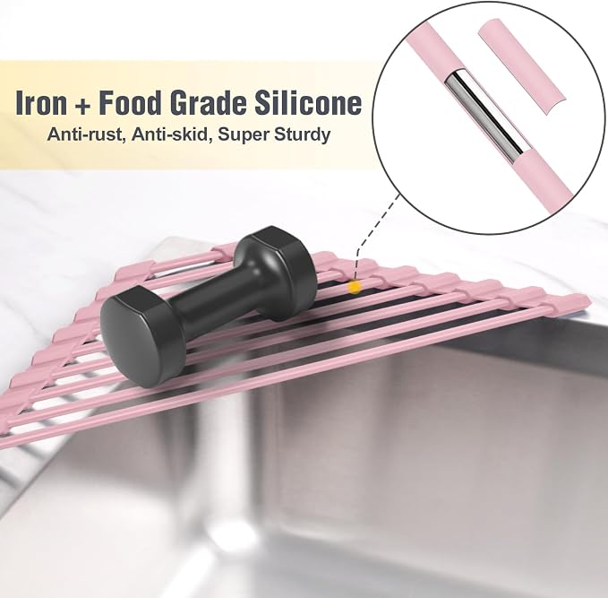 Tomorotec Compact Silicone-Coated Triangle Dish Drying Rack - Image 3