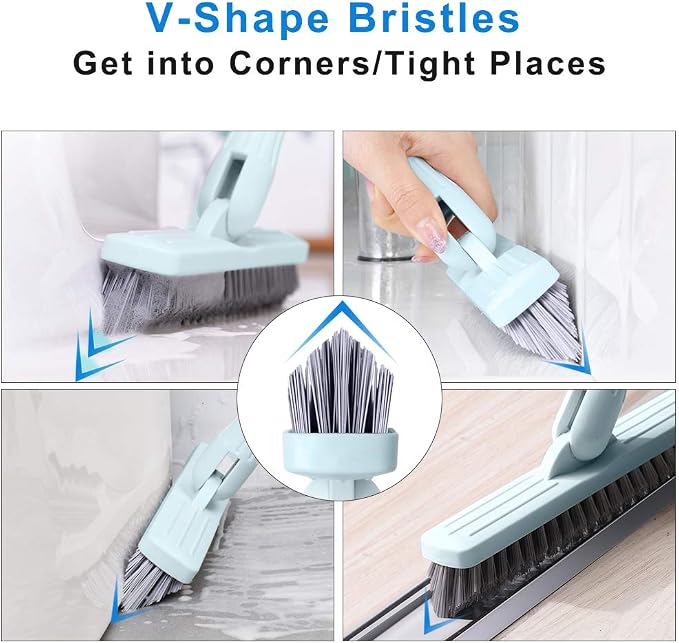 Affogato Floor Scrub Brush Bathroom Long Handle Bathtub Push Broom Shower Tile - Image 5