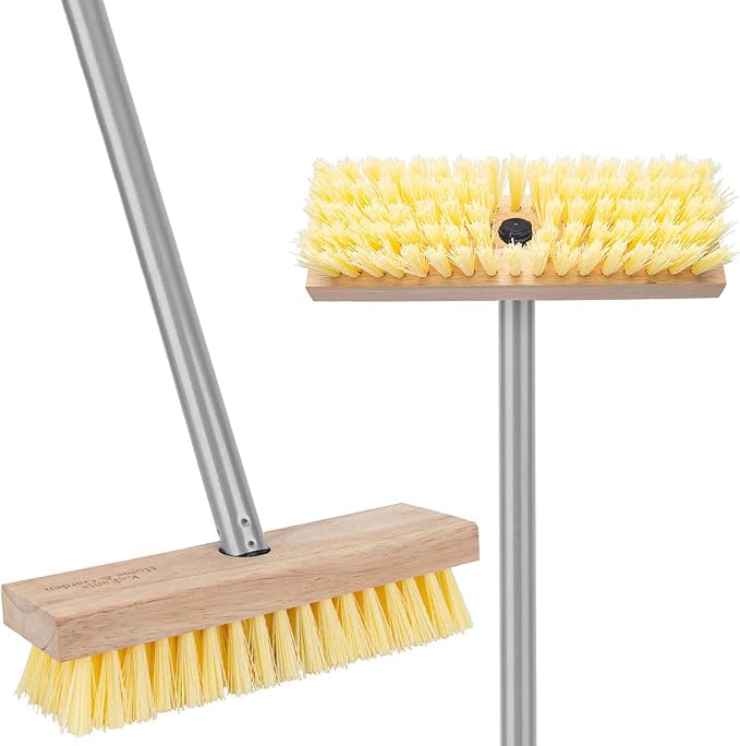 Floor Scrubber Brush with Long Handle by KeFanta