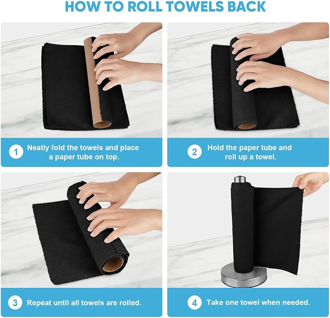 AIDEA Microfiber Cleaning Cloth 330 Sheets 6 Roll, Shop Rags Washable, Cleaning - Image 7