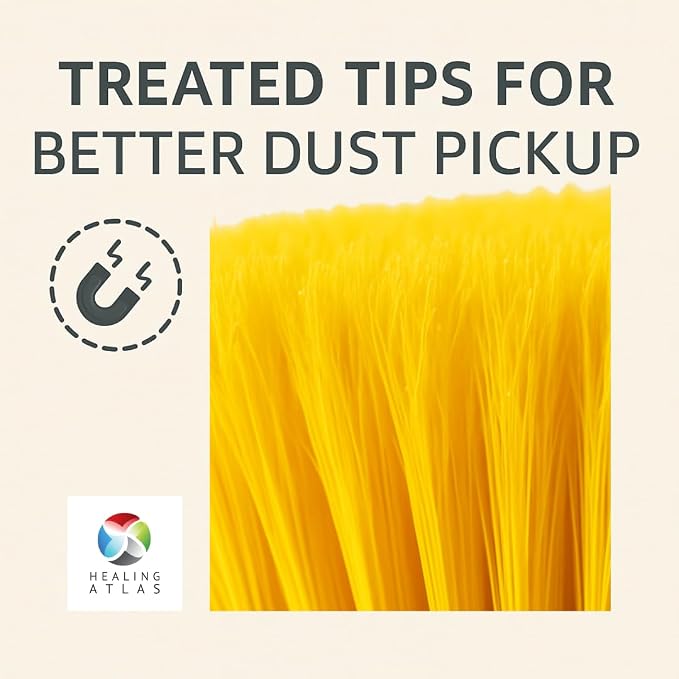 Aria Yellow Broom Head – 14” Sweeping Surface – Heavy-Duty Soft Flagged Bristles - Image 3