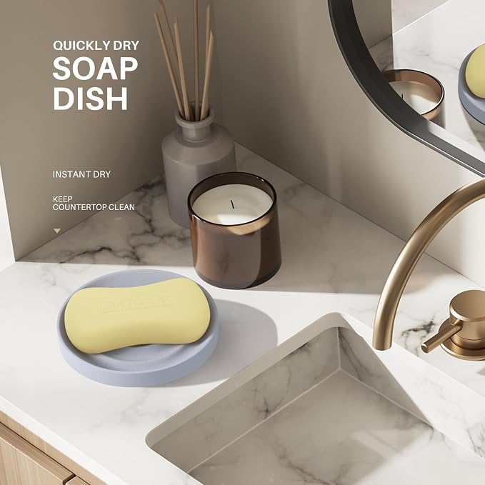 Diatomite Soap Dish Holder, Water Absorbent Stone Soap Dish, Quick Dry Stone - Image 5