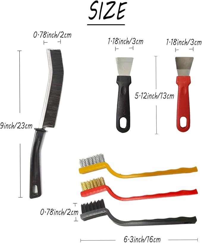 12PCS Brush Cleaning Set, 3 Gap Brushes + 6 Metal Crevice Brushes +3 - Image 2