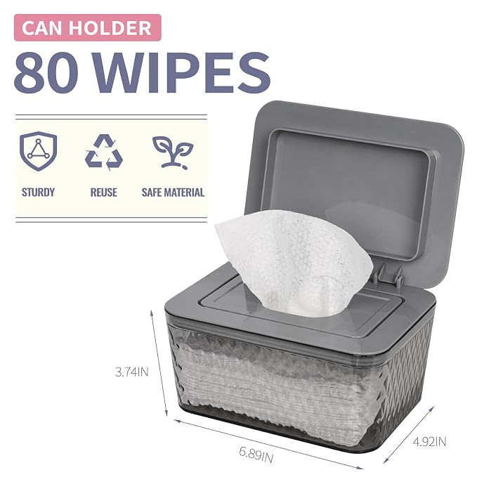 Wipes Dispenser, One-Handed Operation Wipe Holder - Image 2